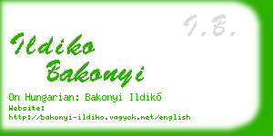 ildiko bakonyi business card