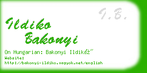 ildiko bakonyi business card